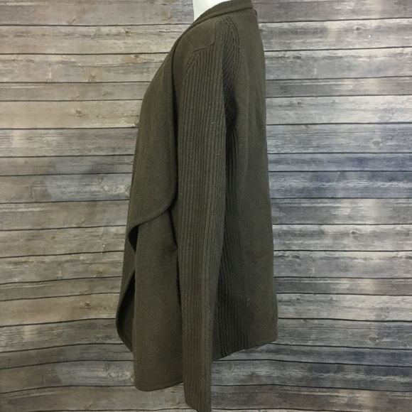 Vince Brown Boiled Wool Sweater Jacket - Picture 4 of 8